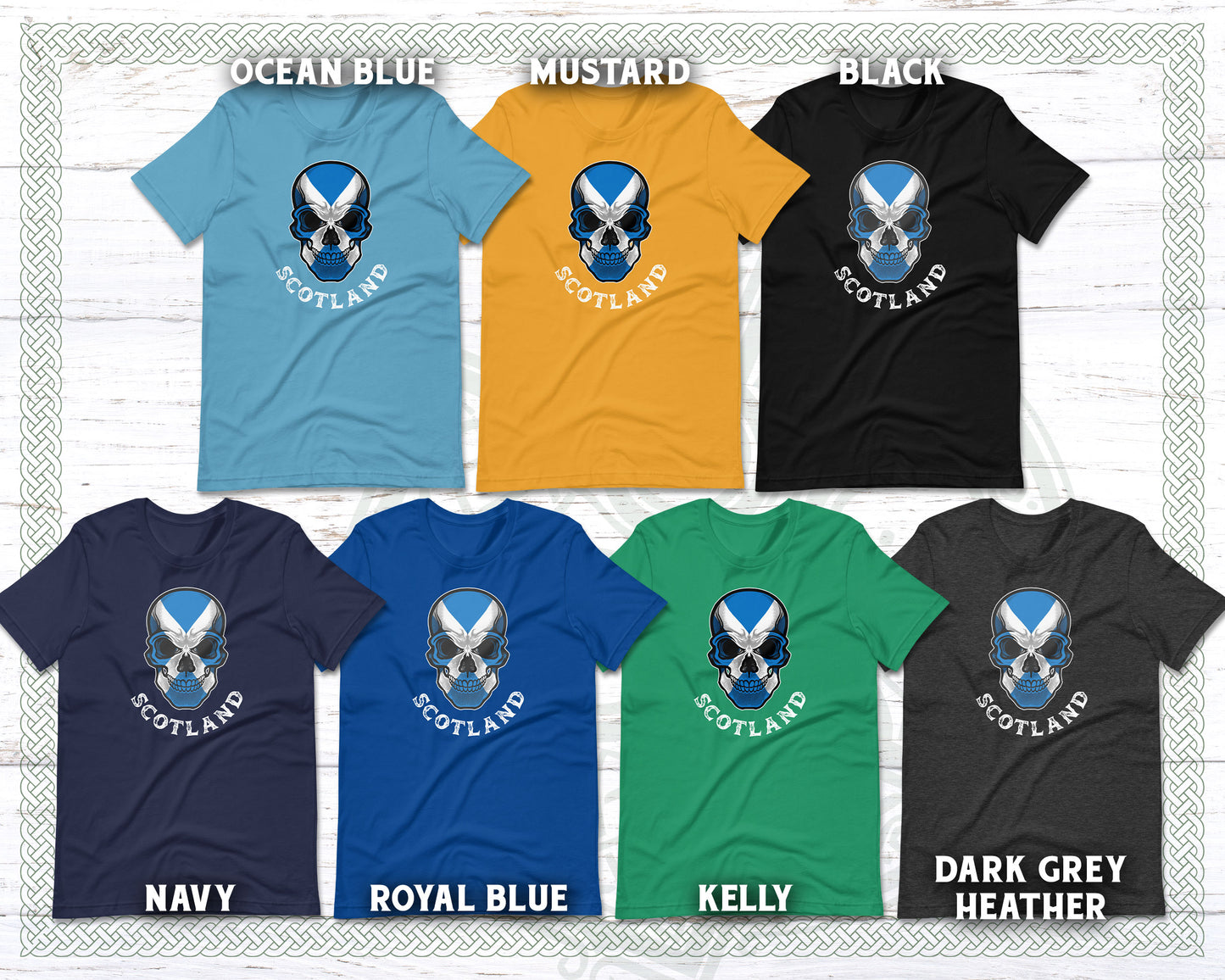 Scottish St. Andrews Flag Skull Unisex T-Shirt