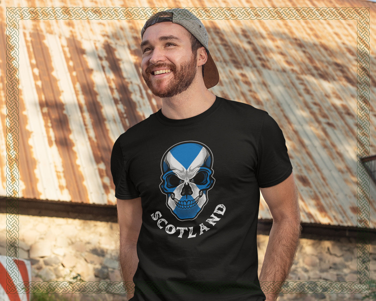 Scottish St. Andrews Flag Skull Unisex T-Shirt