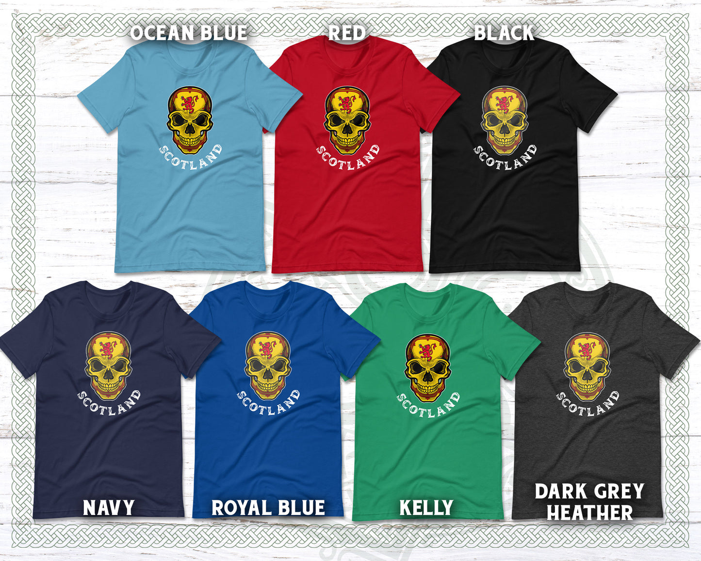 Scottish Royal Lion Rampant Flag Skull Unisex T-Shirt