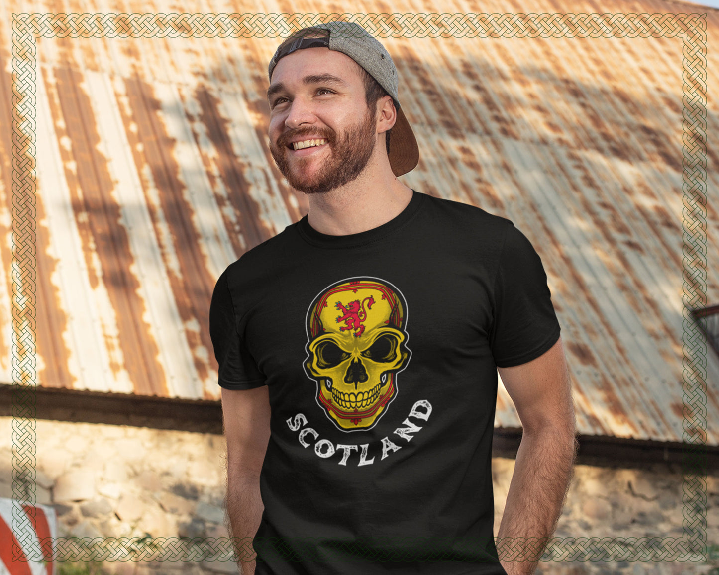 Scottish Royal Lion Rampant Flag Skull Unisex T-Shirt