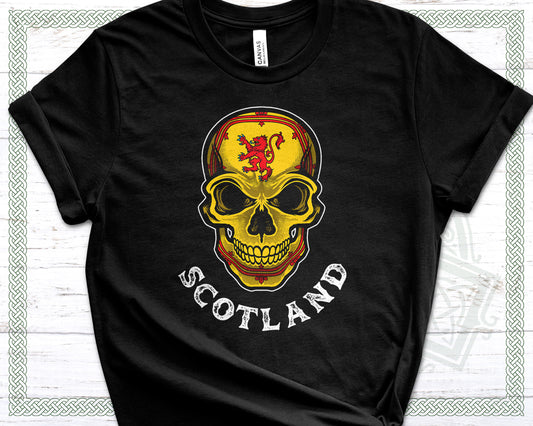 Scottish Royal Lion Rampant Flag Skull Unisex T-Shirt